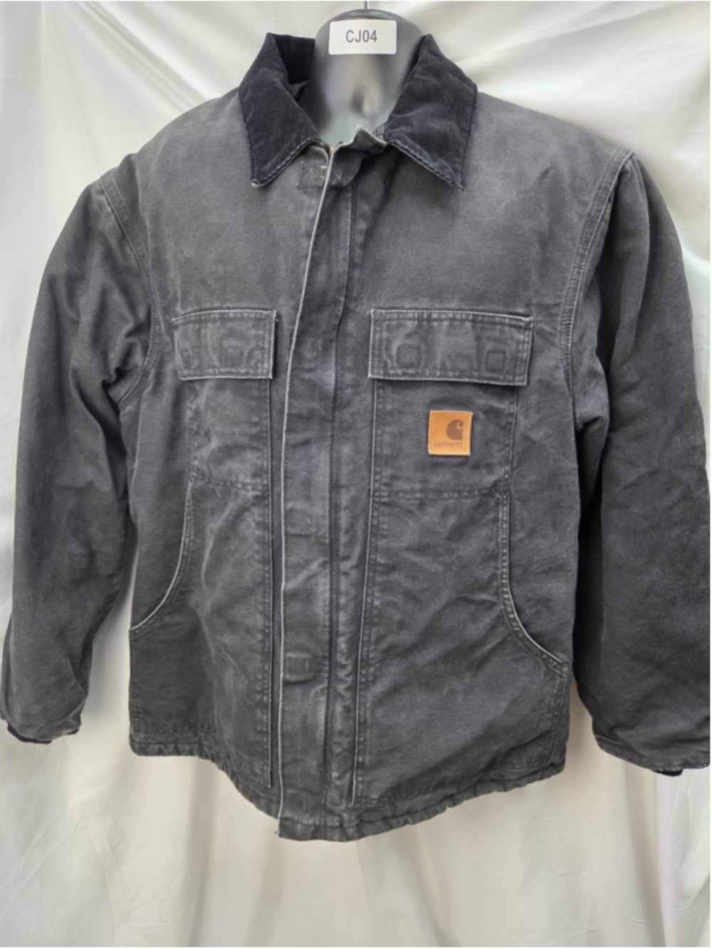 Carhartt C26 BLK Black Duck Traditional Coat Quilted Insulated Large CJ04
